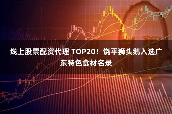 线上股票配资代理 TOP20！饶平狮头鹅入选广东特色食材名录