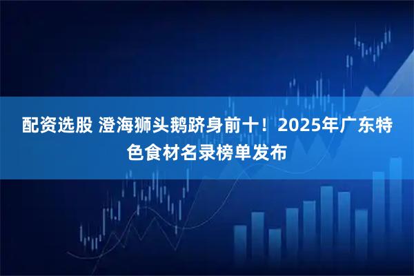配资选股 澄海狮头鹅跻身前十！2025年广东特色食材名录榜单发布